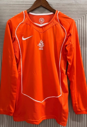 2004 Retro Netherlands Holland home long sleeves soccer jersey